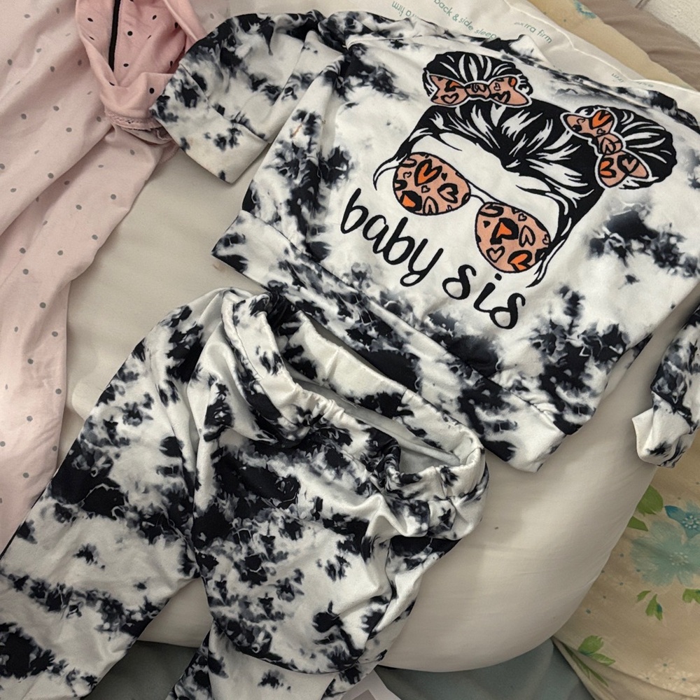 9-12MO GIRL SET Baby Sis Tie-Dye Outfit